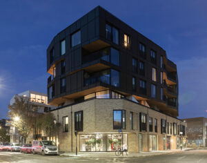 The Fisheries mixed-use development near London Fields Park, London