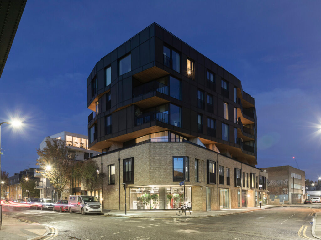 The Fisheries mixed-use development near London Fields Park, London