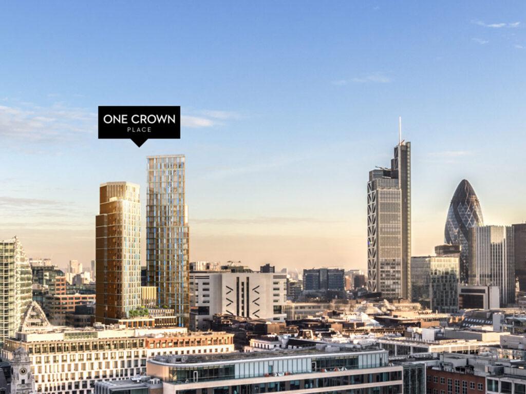 One Crown Place mixed-use development near Liverpool Street, London