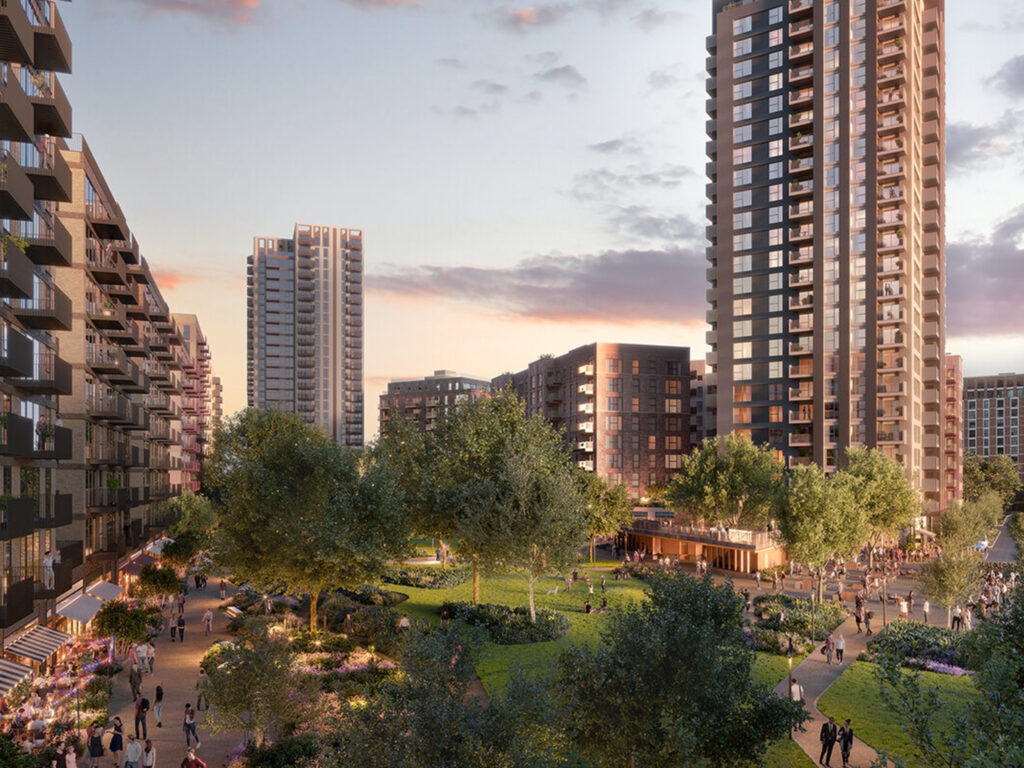 Elephant Park H7 residential development on Heygate Street in London